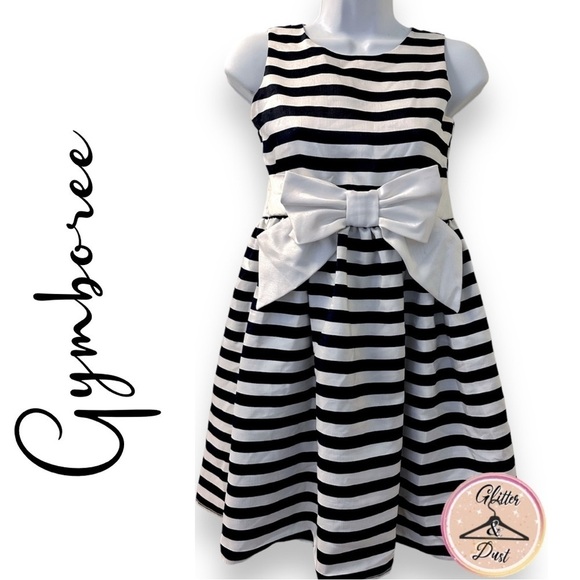 Gymboree Girls Navy Blue And White Ribbon Dress - Picture 1 of 11